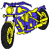 Big blue motorbike coloring