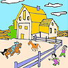 Big farm and horses coloring