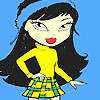 Black haired nice girl coloring