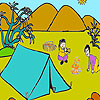 Camping two friends coloring