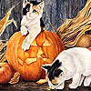 Cats on the halloween slide puzzle