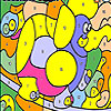 Colorful elephant coloring