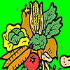 Colorful garden vegetables coloring
