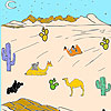 Desert and camels coloring