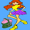 Diana at the picnic coloring