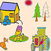 Duck in the farm coloring