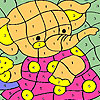 Elephant in pink dress coloring