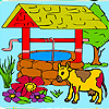 Farm and cow coloring