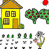 Farmer girl and field coloring