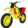 Faster red motorbike coloring