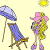 Fiona at the beach coloring