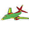 Flying airplane coloring