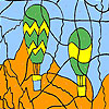 Flying balloons coloring