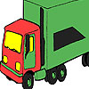 Green  big truck coloring