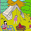 Lena at the camp coloring