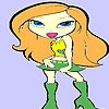 Little school girl coloring