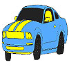 Magnificent blue car coloring