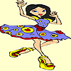Modern flamenco dancer girl coloring