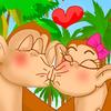 Mokey Couple Playing