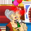 Old Couple Kissing