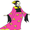 Pink kimono coloring