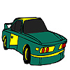 Green long city car coloring