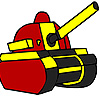 Red military tank coloring