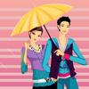 Romantic Couple And Rainy Day