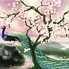 Sakura and peacock slide puzzle
