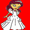 Valentine day bride coloring