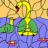 Water lily and ducks coloring