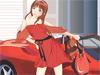 Young Girl with Super Car